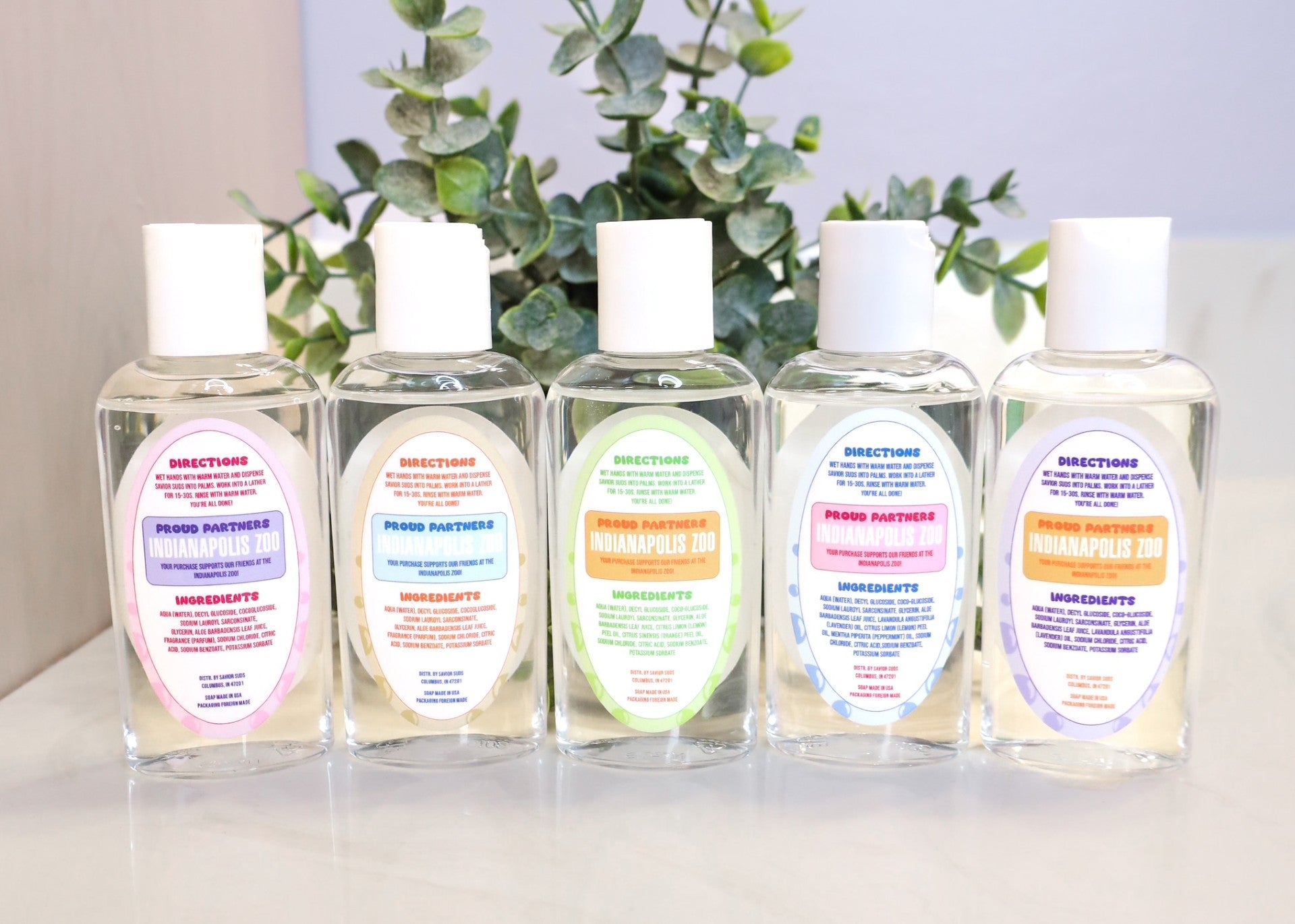 Savior Suds Zoo Friends 5-scent hand soap collection box